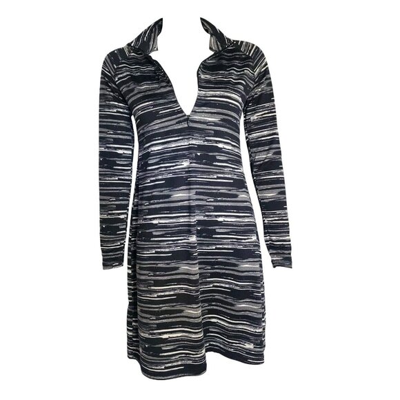 Soybu Dress Womens Size S Small Black Gray Long Sleeve Collared Zip Front - Picture 1 of 7